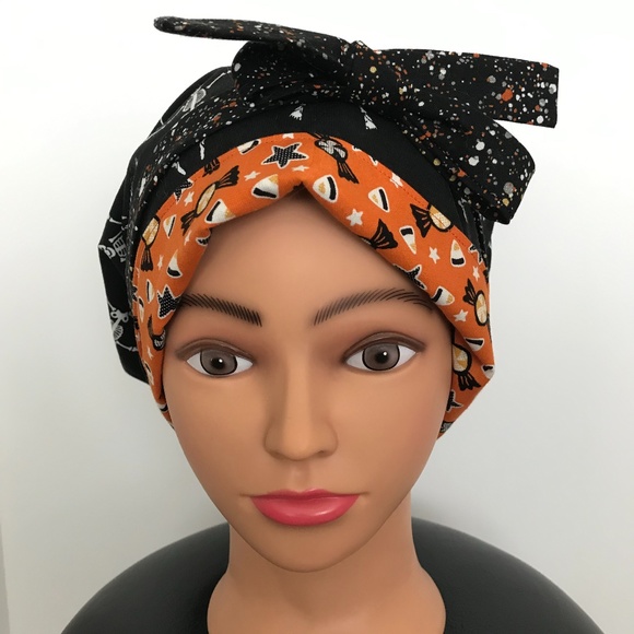 Scrub CAP/HAT *Reversible *Long Ties *Halloween - Picture 3 of 16